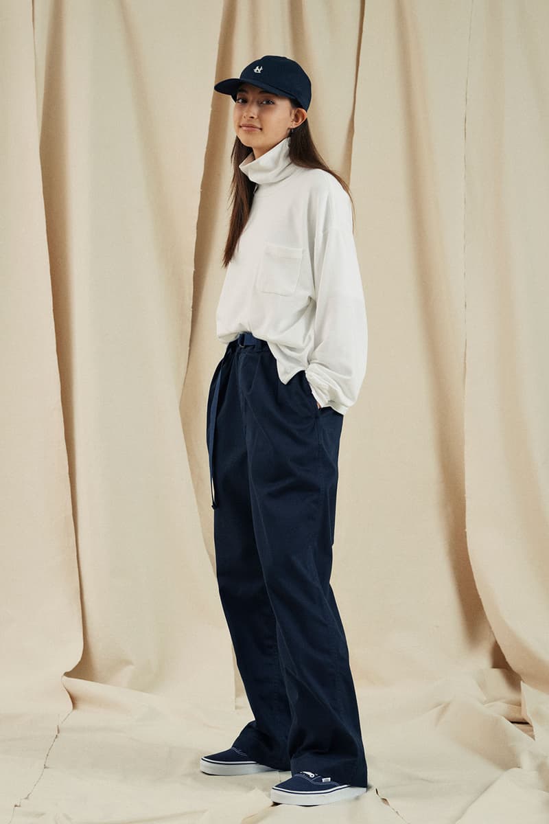 nanamica fall winter fw21 womenswear lookbook cap pants sweater knit