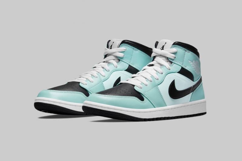 Nike Air Jordan 1 AJ1 Mid Women's Aqua Black Blue Upper Shoelaces Toebox