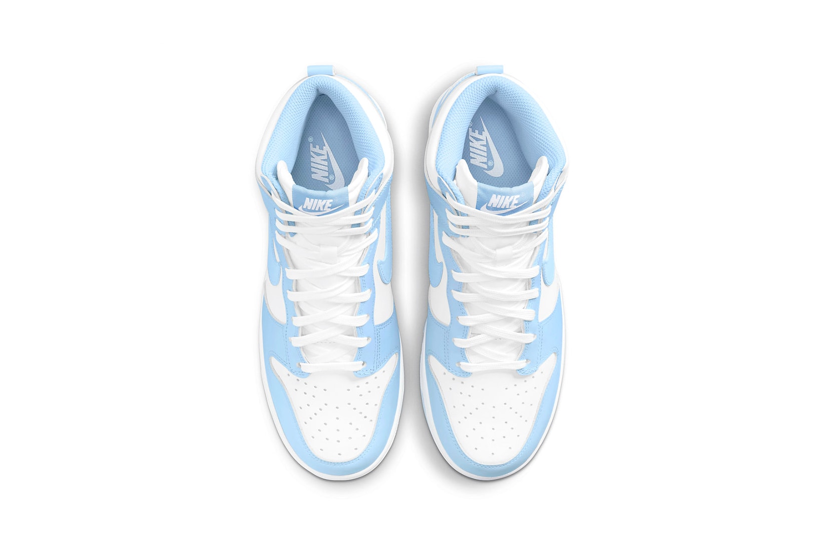 Nike Womens Dunk High Baby Blue Aluminum White Sneakers Kicks Footwear Shoes