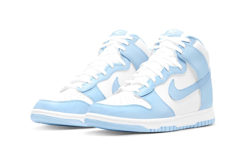 Nike Womens Dunk High Baby Blue Aluminum White Sneakers Kicks Footwear Shoes