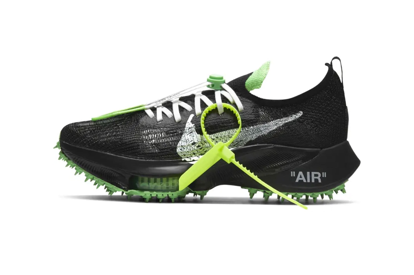 Off-White™ x Nike Air Zoom Tempo NEXT% Black Green Ziptie