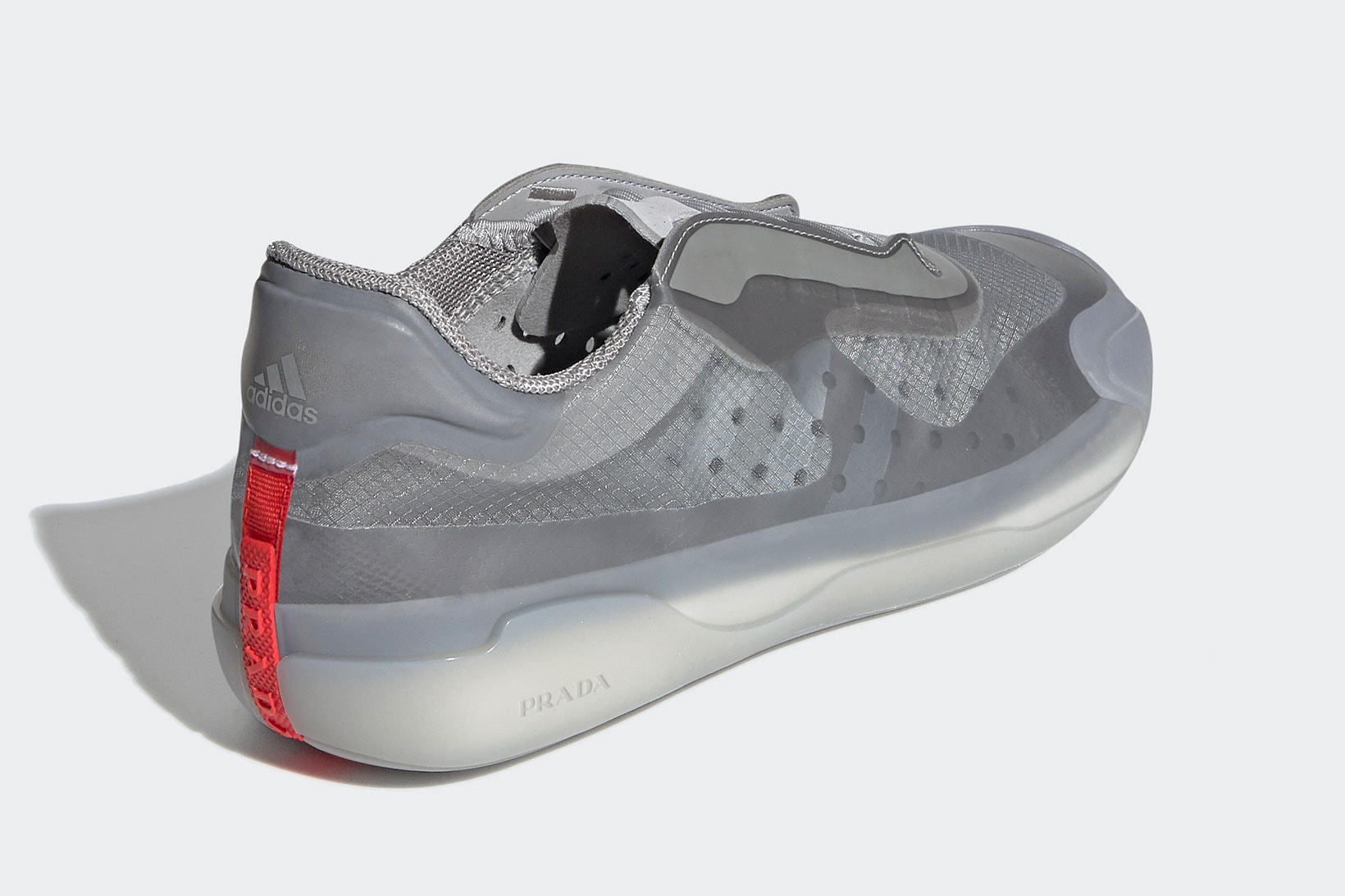 Prada adidas A+P LUNA ROSSA 21 Collaboration Gray Silver Heel Red