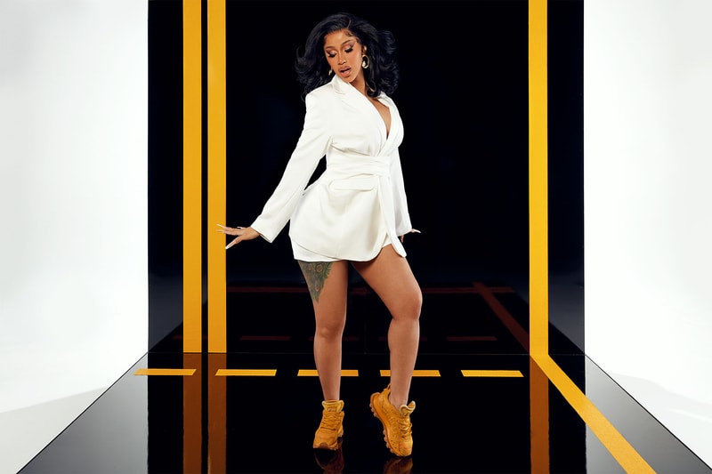Reebok Cardi B Classic Leather Gold Sneakers Suit