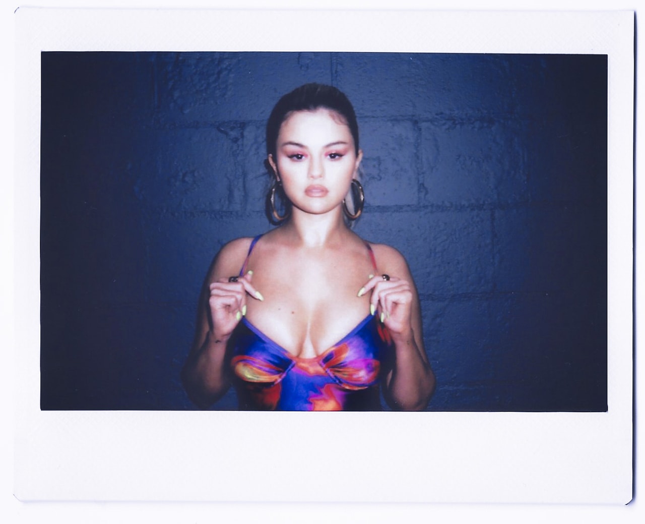 Selena Gomez La'Mariette Swimwear Collection Collaboration Swim Swimsuit One Piece Bathing Suit Purple Theresa Mingus Morgan Brutocao