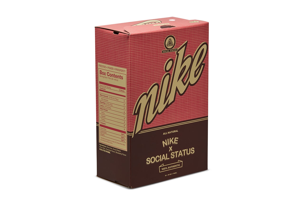 social status nike dunk mid milk carton box