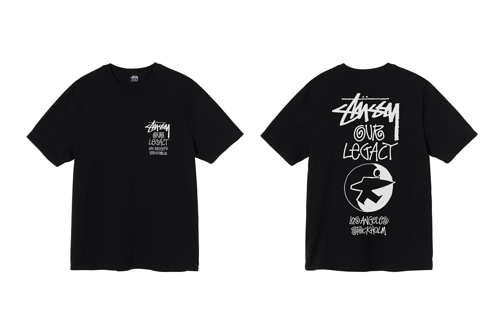 Stussy Our Legacy WORK SHOP 2021 Collaboration t-shirt logo