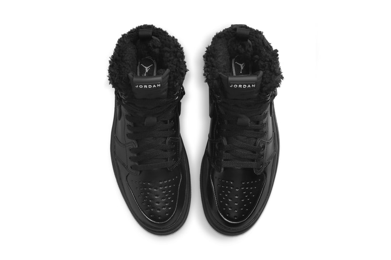 Nike Air Jordan 1 AJ1 Acclimate Black Faux Fur Sneakers