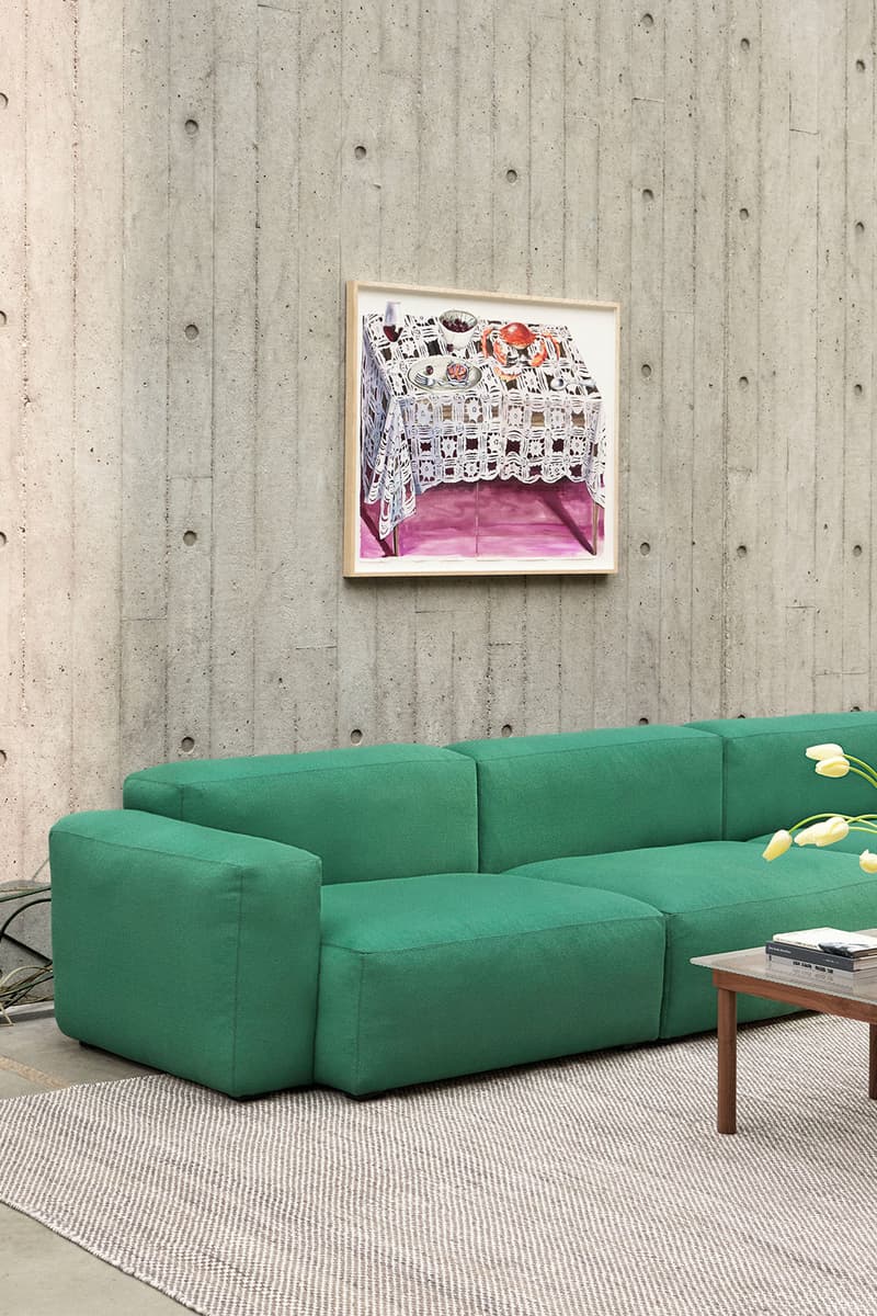 HAY green quilton sofa