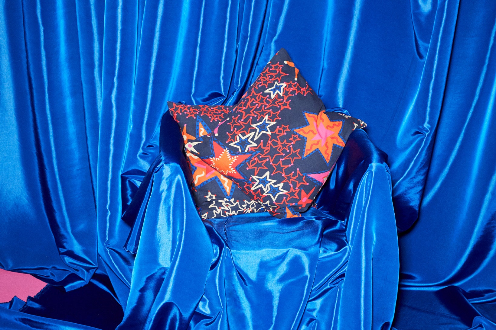 KARISMATISK collection blue orange pattern pillow