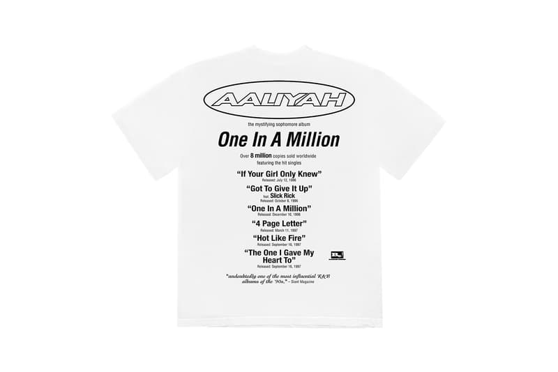 Aaliyah One In A Million Album Merch Collection tshirt tee