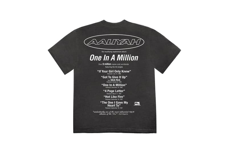 Aaliyah One In A Million Album Merch Collection tshirt tee