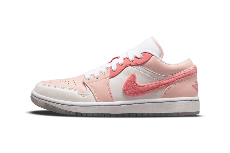 Peep the Pink Furry Swoosh on the Air Jordan 1 Low "Mighty Swooshers"