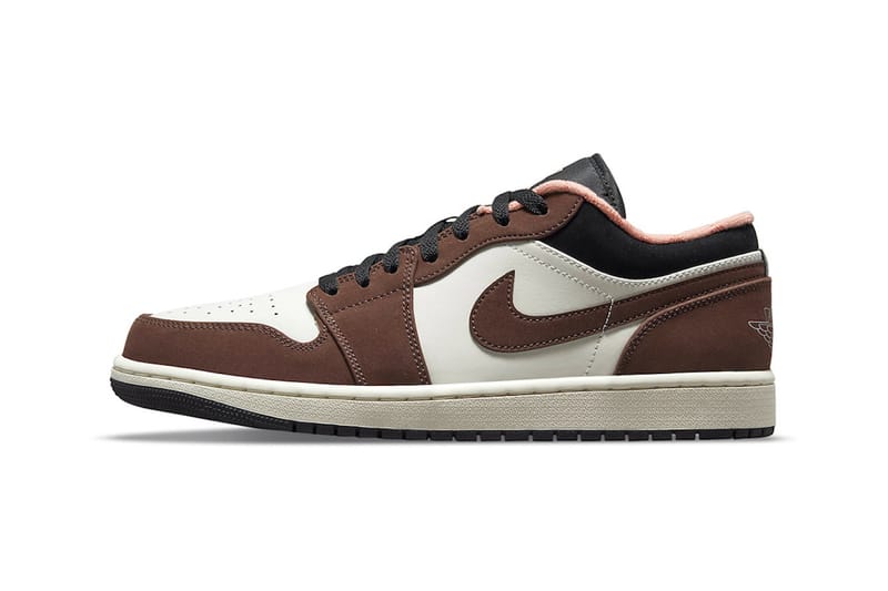 brown air jordan 1 with pink laces