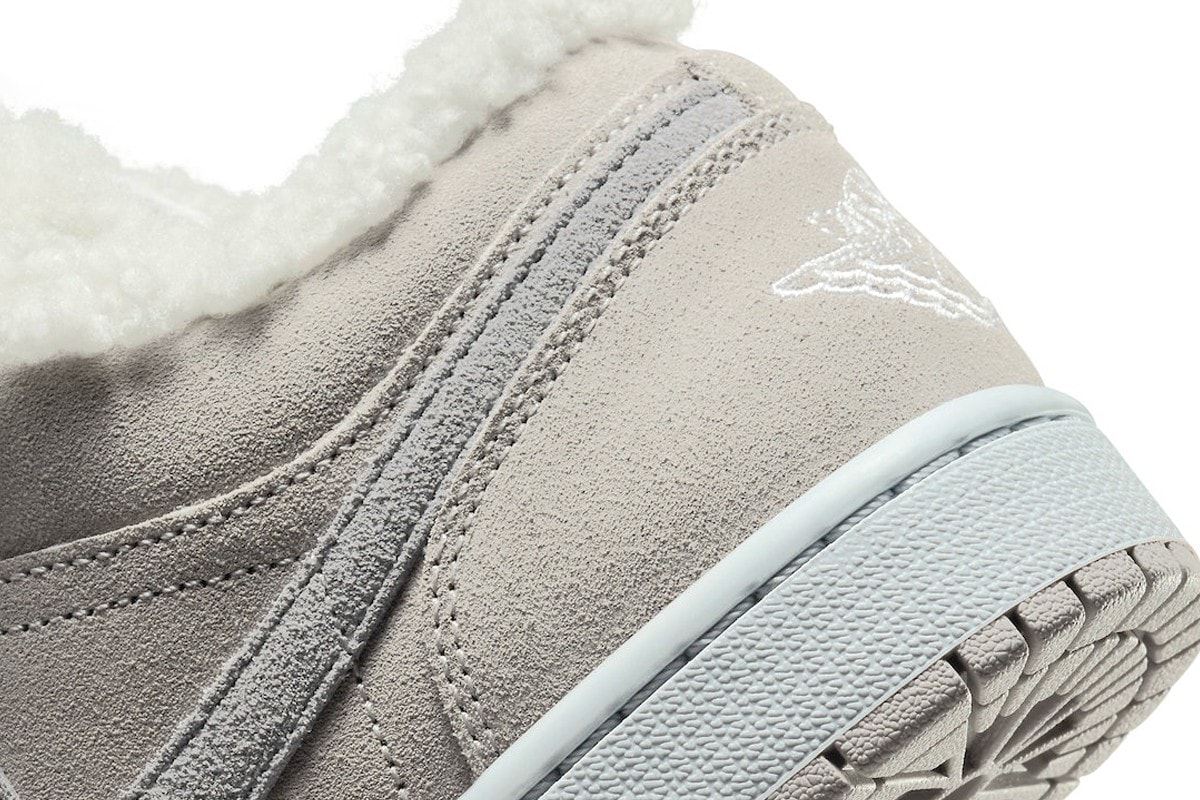 Nike’s Air Jordan 1 “Sherpa Fleece” heel close up