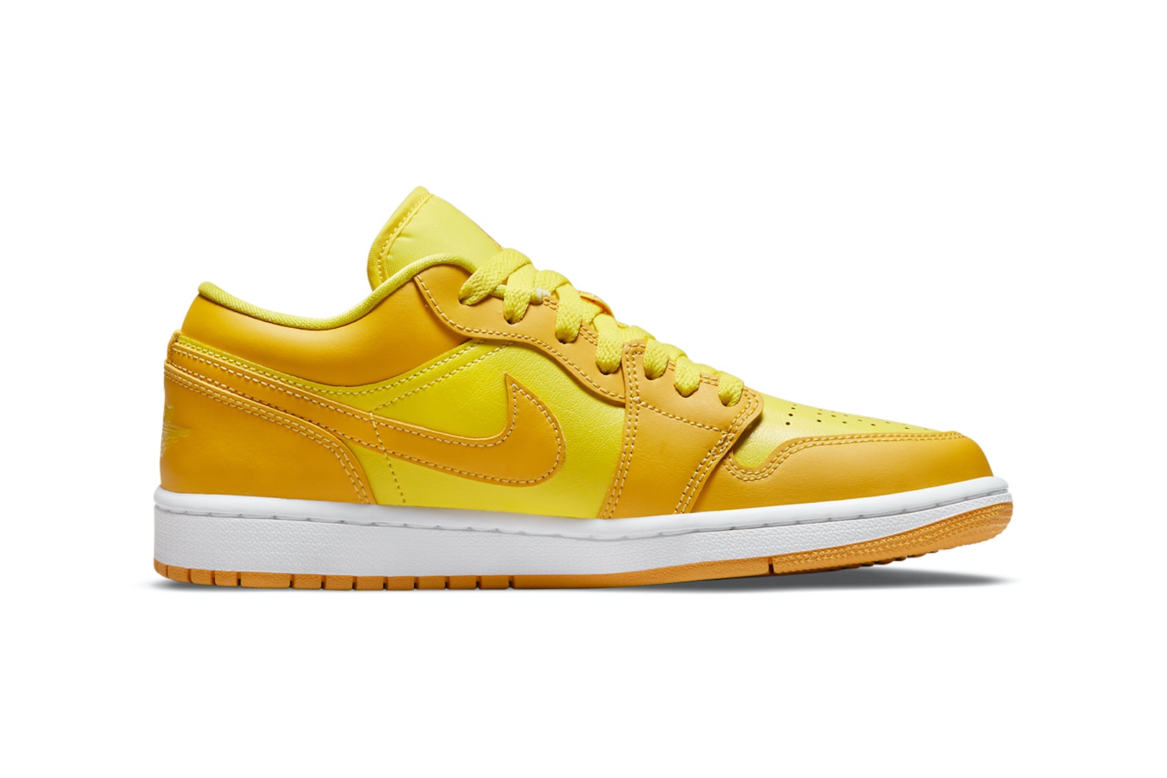 Nike Air Jordan 1 Low AJ1 Yellow Strike Colorway Sneakers Shoes Footwear Kicks Sneakerhead Lateral
