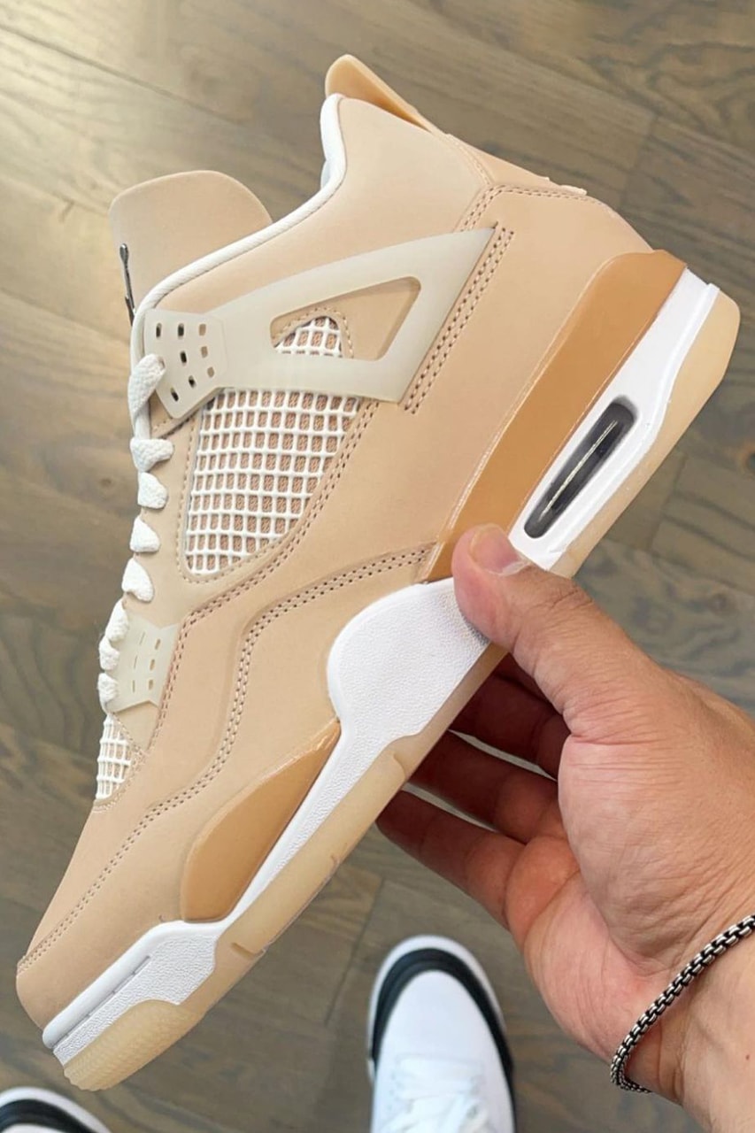 Nike Air Jordan 4 AJ4 Shimmer Women's Sneakers Details Laterals