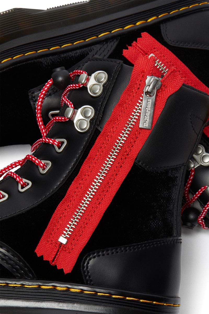 Atmos x Dr. Martens tarik zip boots close up on zip