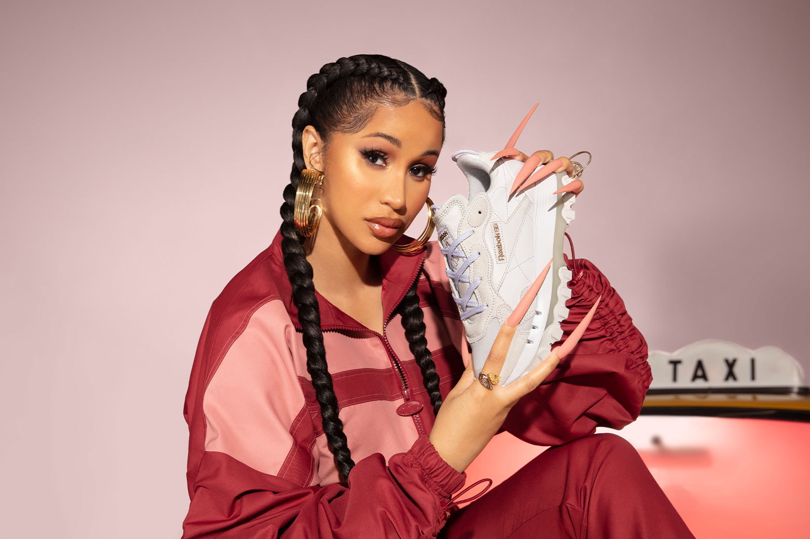 Cardi B Reebok Collaboration Apparel Sneakers NYC Classic Leather Tracksuit