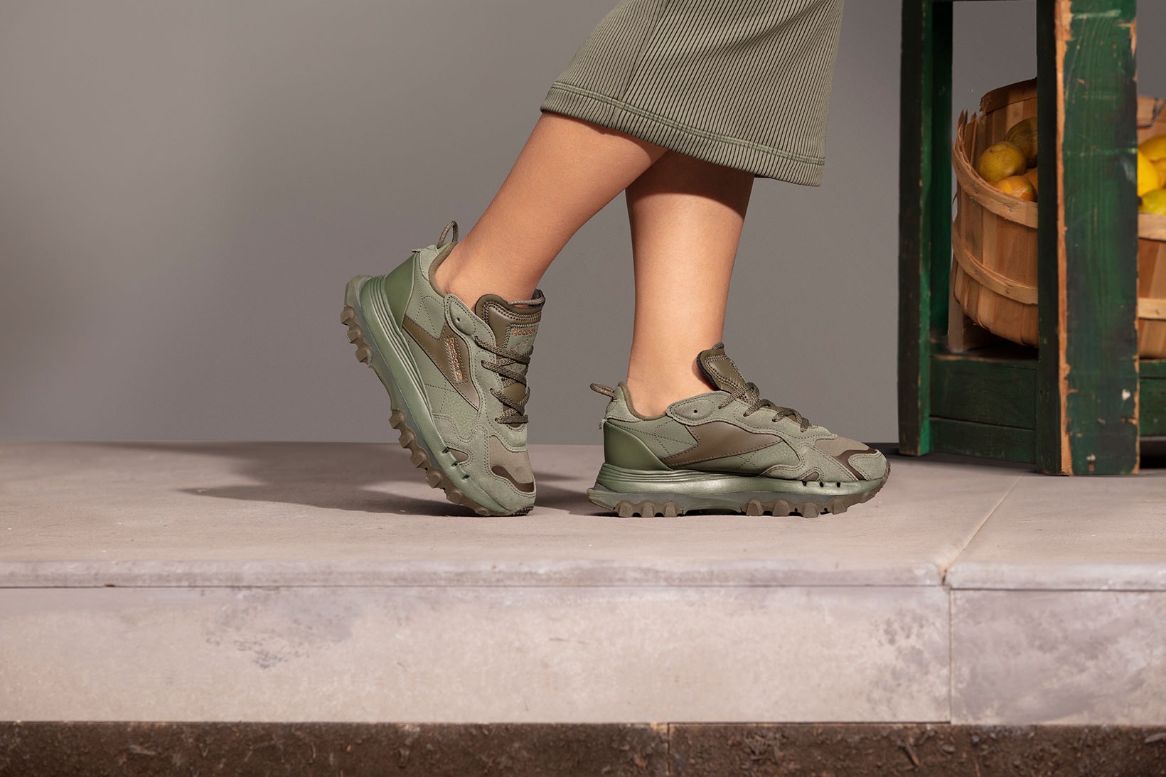 Cardi B Reebok Collaboration Apparel Sneakers NYC Classic Leather Khaki Green