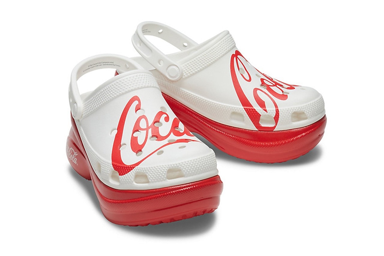 coca cola crocs clogs collaboration red white platform soles