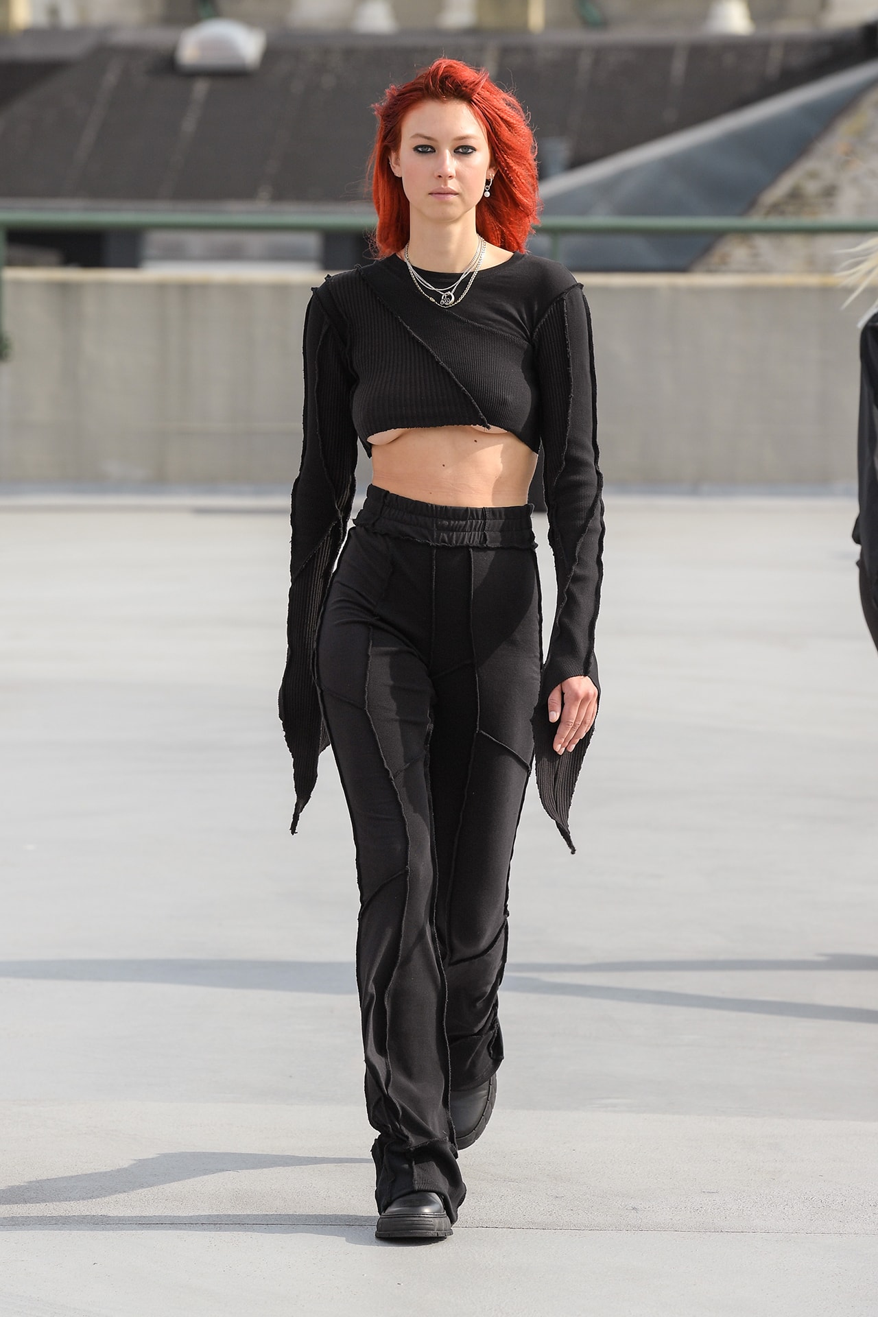 (di)vision Spring Summer 2022 runway show collection division Copenhagen Danish Brand Fashion Design Simon Nanna Wick upcycling crop long sleeves top pants