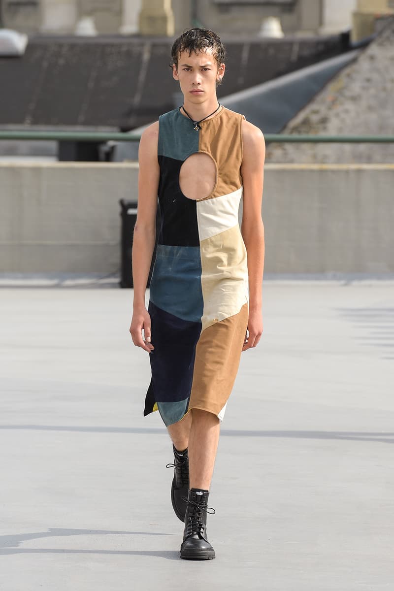 (di)vision Spring Summer 2022 runway show collection division Copenhagen Danish Brand Fashion Design Simon Nanna Wick upcycling patchwork dress