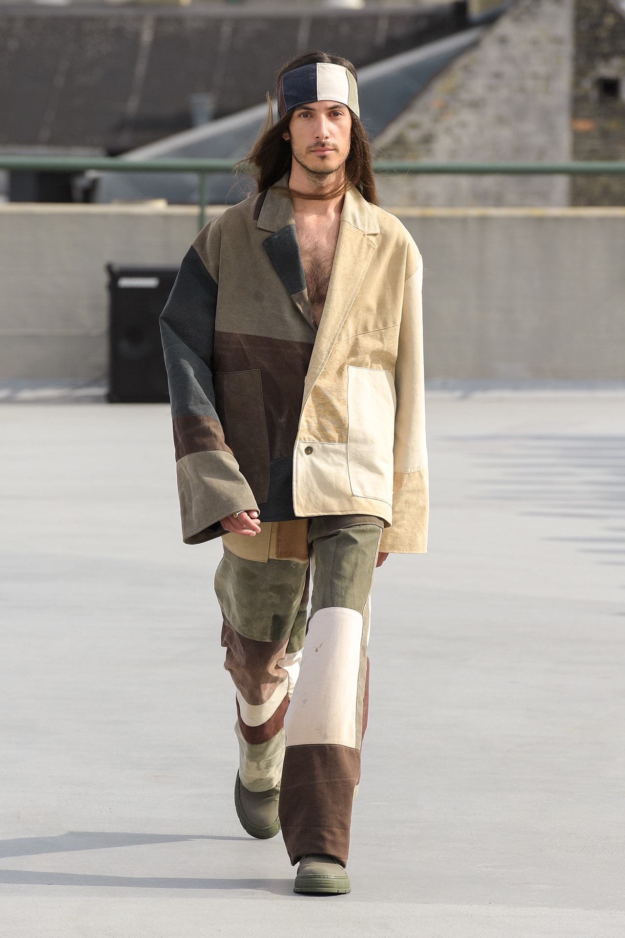 (di)vision Spring Summer 2022 runway show collection division Copenhagen Danish Brand Fashion Design Simon Nanna Wick upcycling patchwork suit