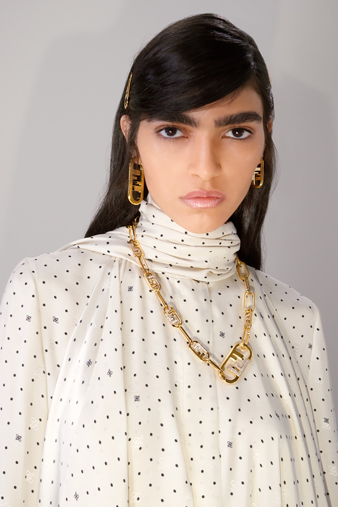 Fendi O'Lock Jewelry Collection Necklaces Earrings Accessories Gold