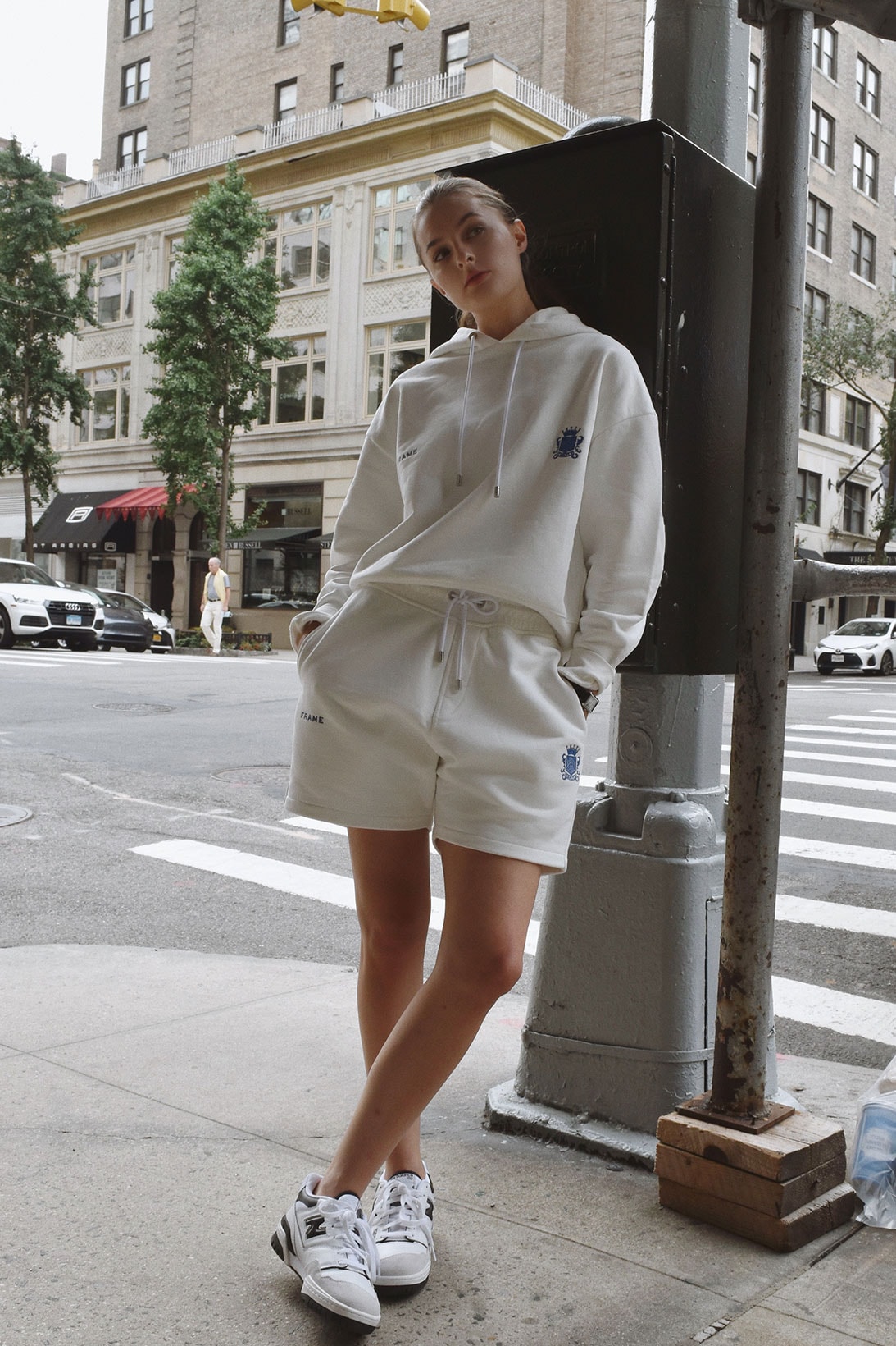 FRAME The Carlyle Rosewood Hotel Capsule Hoodie shorts NYC