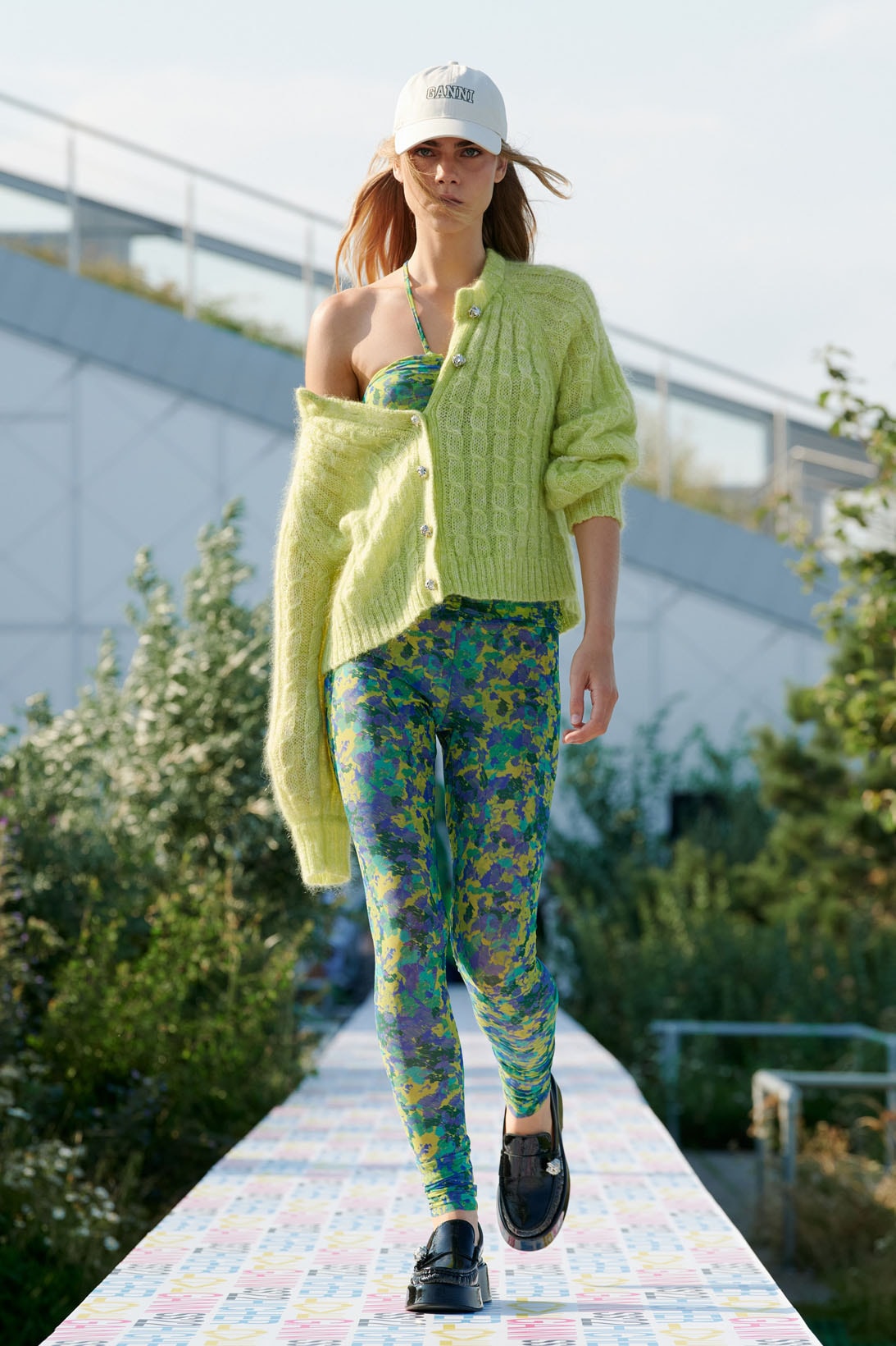 GANNI Spring/Summer 2022 SS22 Runway Copenhagen Fashion Week CPHFW Floral Print Pants Knit Cardigan