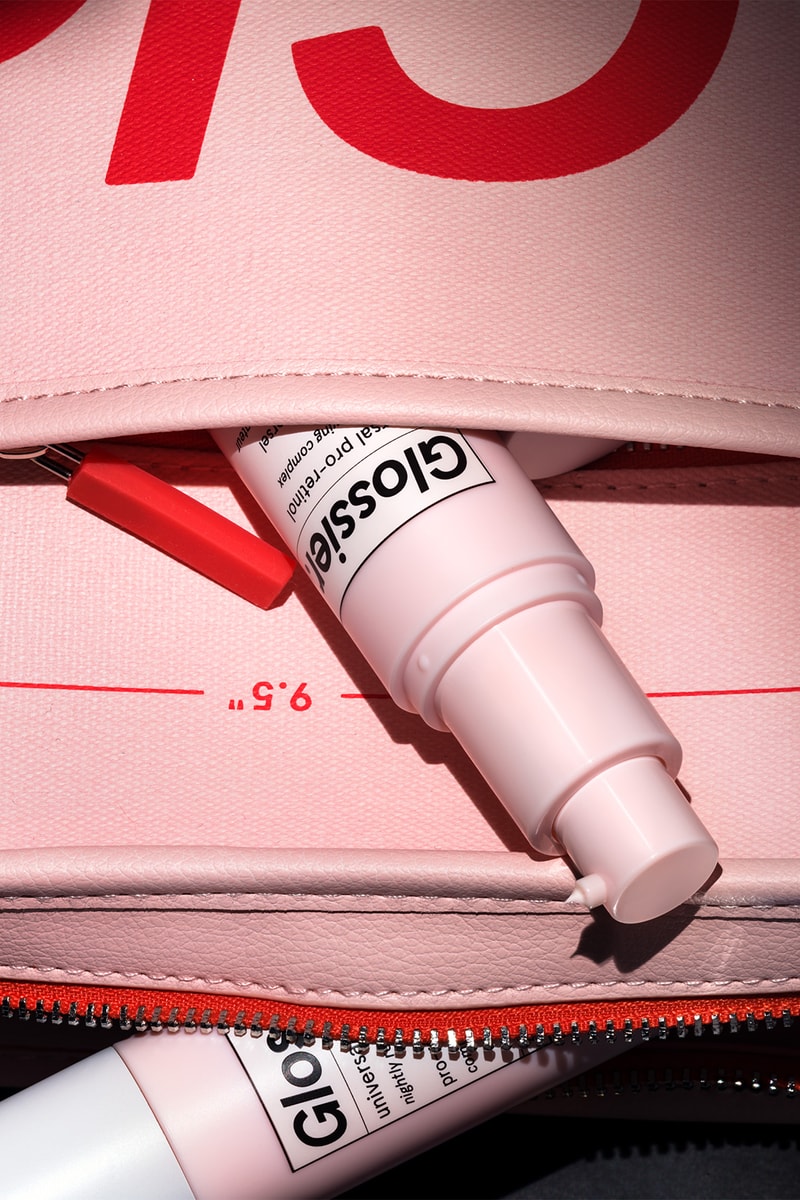 glossier pro retinol universal nightly renewing complex skincare beauty packaging bottle pink white