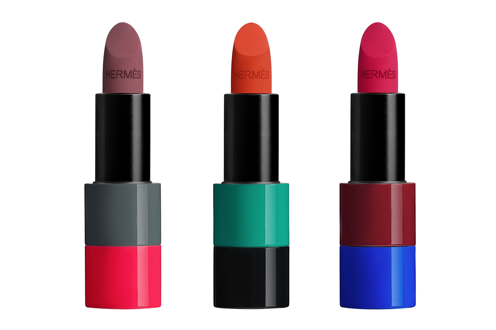 Hermes Beauty Lipsticks FW21 Rose Tamise Orange Brule Rose Magenta