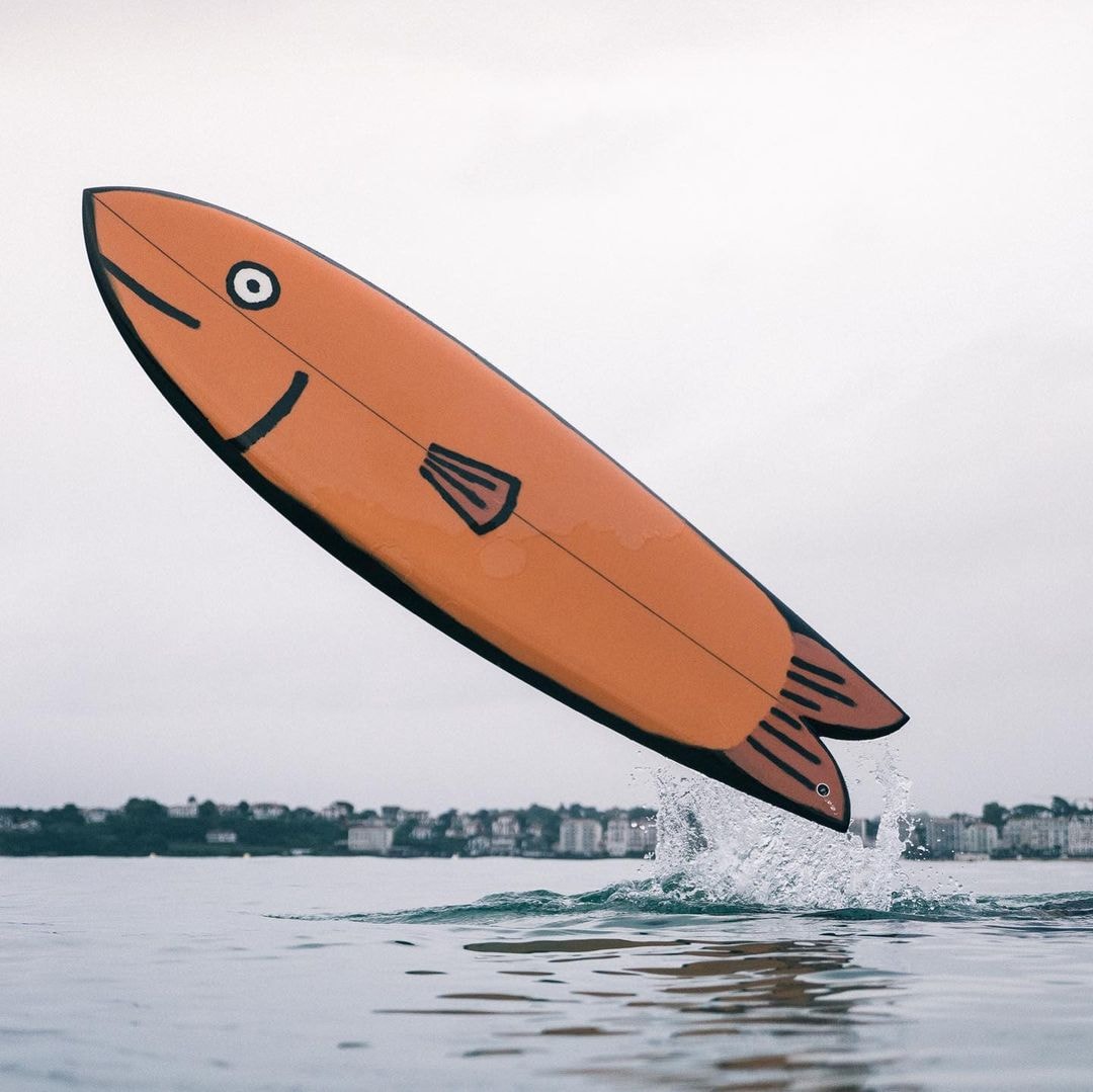 Jean Jullien Fernand Surfboards Hand-Painted Collaboration Fish Flying