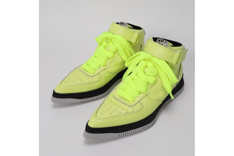 Mihara Yasuhiro 2022 Spring Summer Pointed Toe Sneakers Neon Yellow High Top