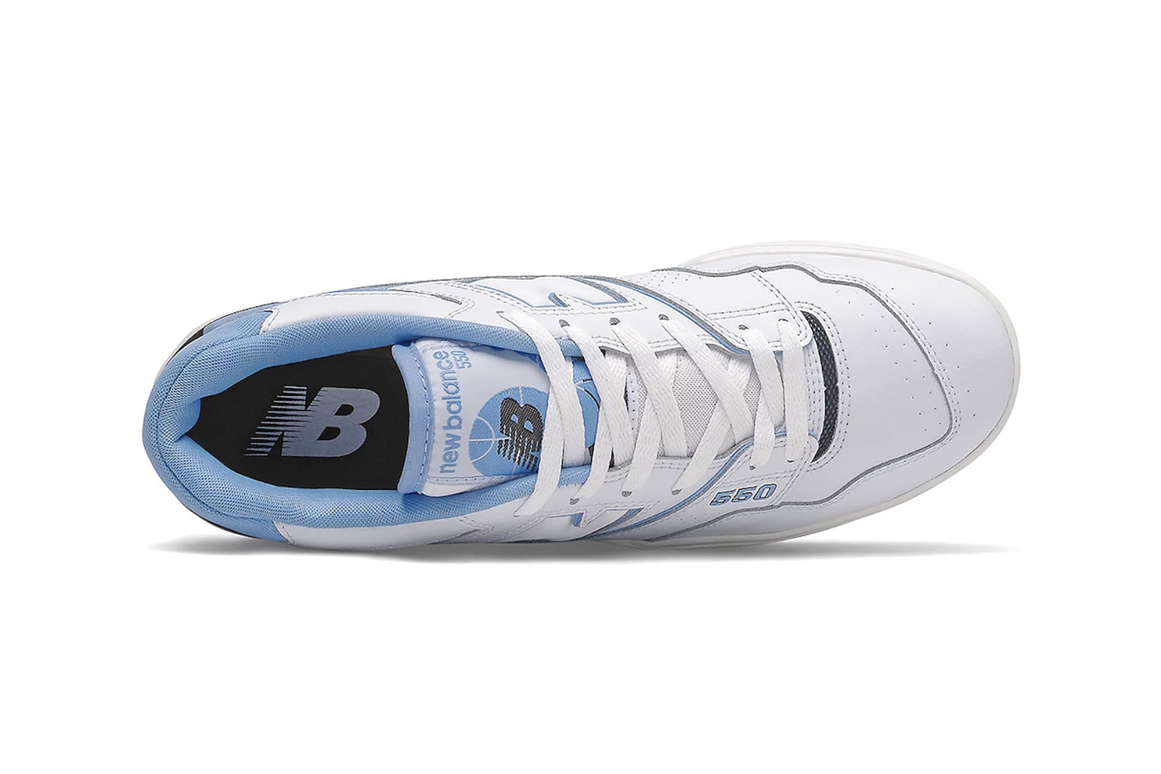 new balance nb 550 unc sneakers light pastel blue white footwear shoes kicks top insole