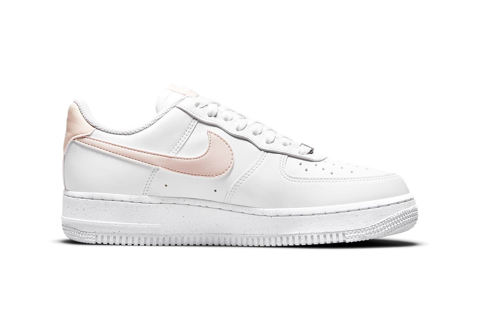 Nike Sustainable Air Force 1 AF1 White Pale Coral Pink Womens Sneakers Shoes Kicks Lateral