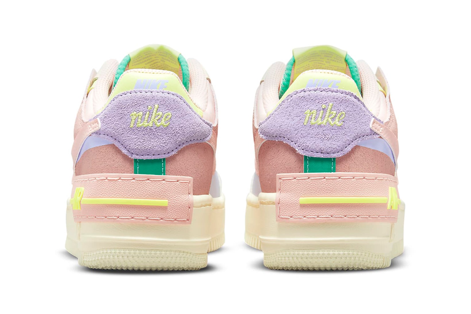 Nike Air Force 1 AF1 Shadow Cashmere Pure Violet Pink Oxford Pale Coral Purple Cream Yellow Green Sneakers Footwear Shoes Kicks