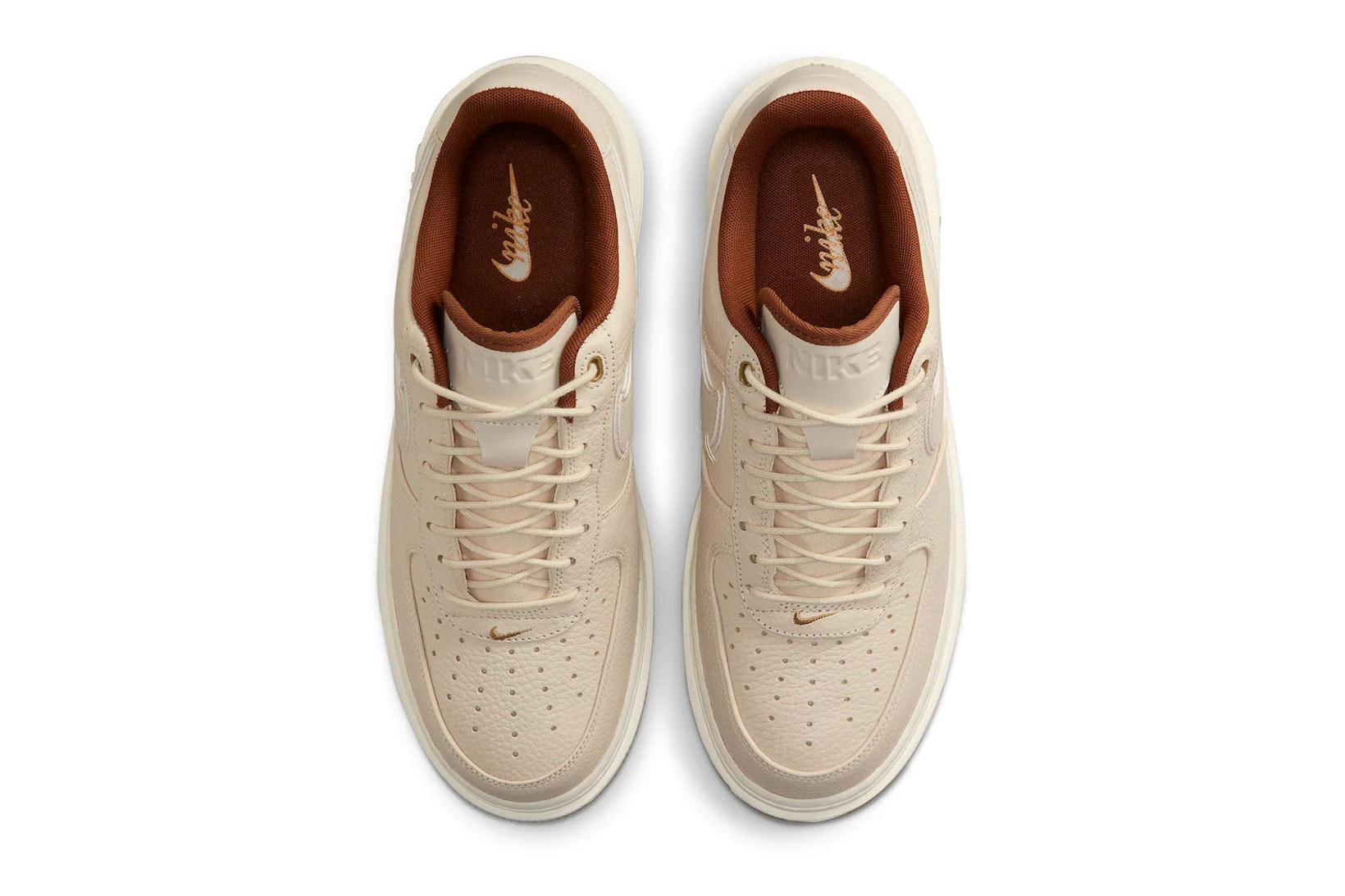 Nike Air Force 1 AF1 Luxe Pecan Gum Upper Shoelaces Tongue