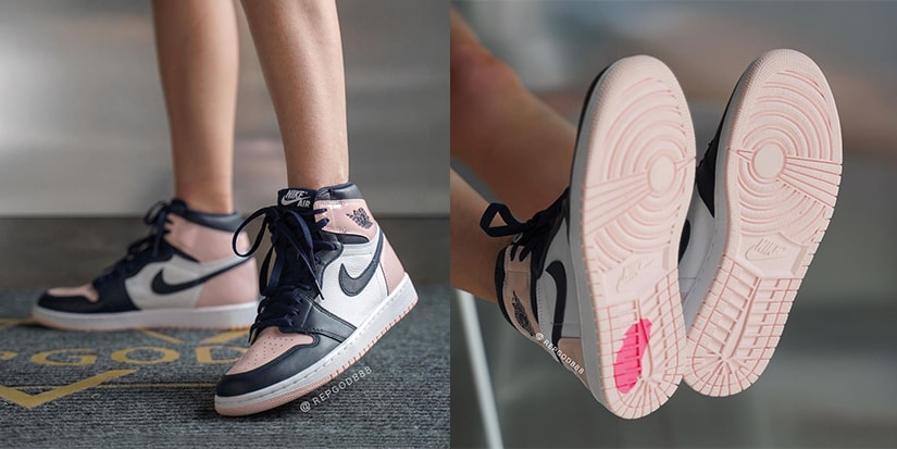 Jordan 1 black pink on feet Clearance