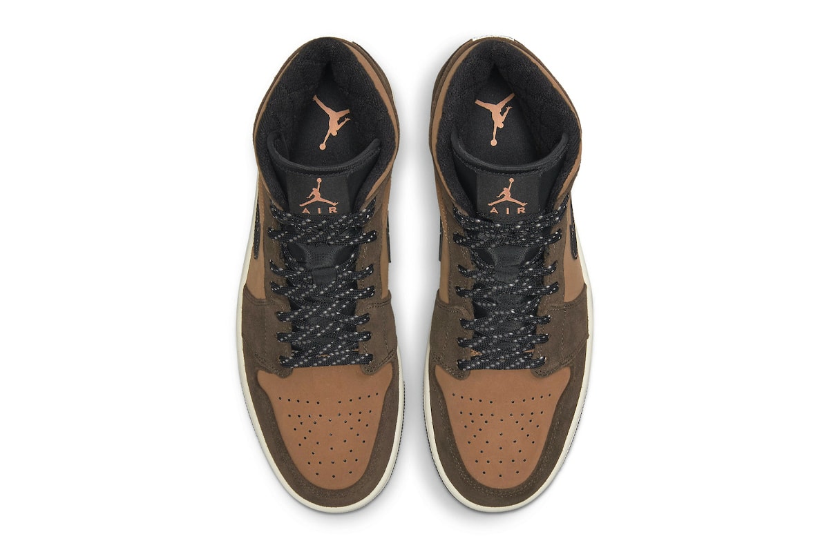 Nike Air Jordan 1 AJ1 Mid Brown Earth Upper Shoelaces