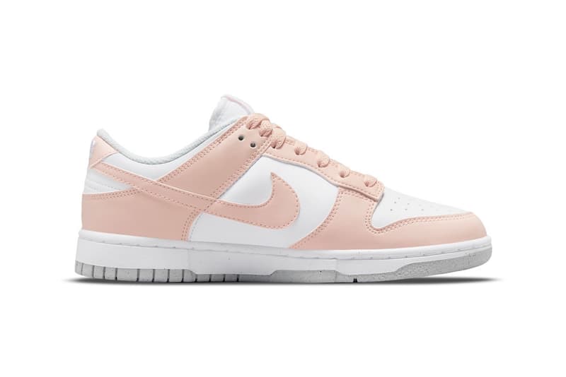 nike dunk low move to zero bubblegum pink white gray footwear shoes kicks lateral