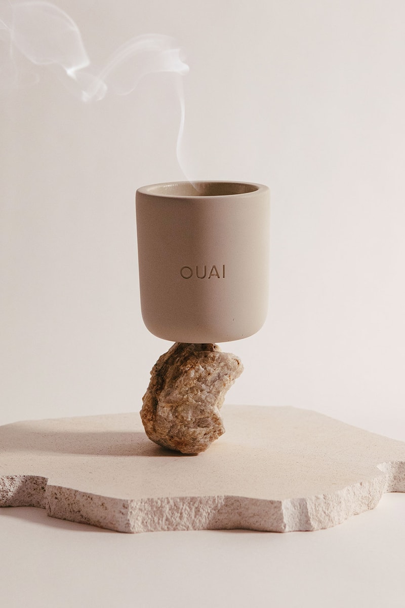 OUAI Scented Candles Home Smoke Rock Stone