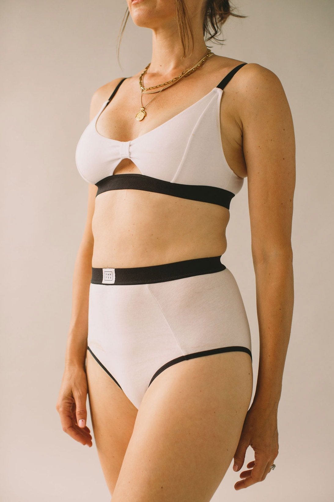 pantee sustainable underwear monochrome sets bras panties briefs deadstock eco friendly white black