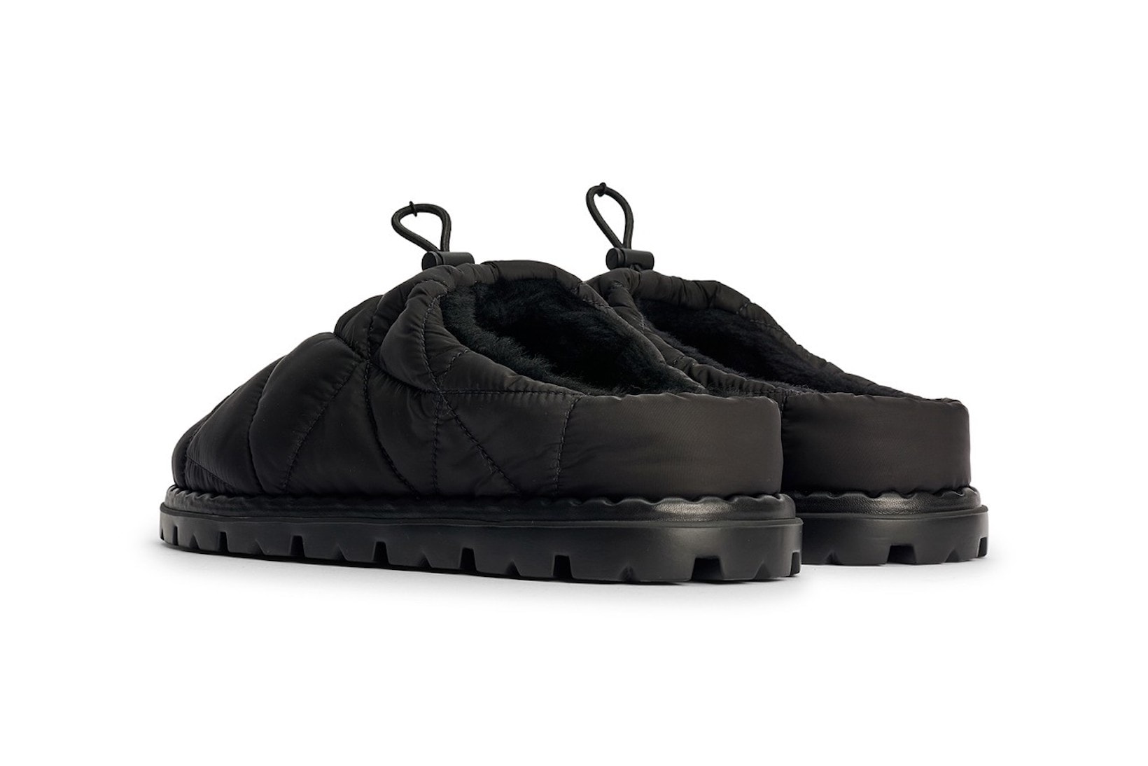 Prada Black Padded Nylon Slippers Footwear Raf Simons