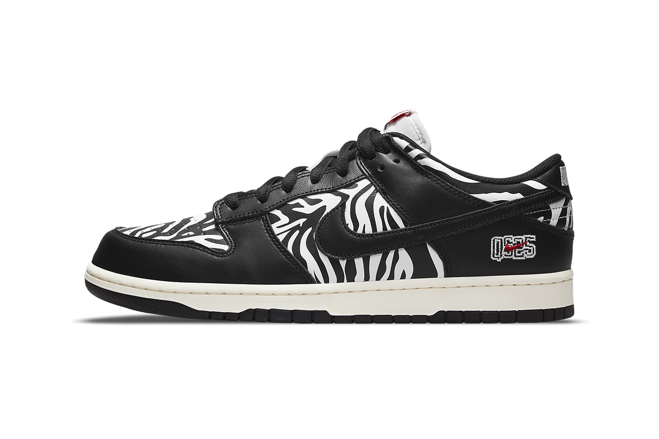 Quartersnacks Nike SB Dunk Low Zebra Print Swoosh Upper