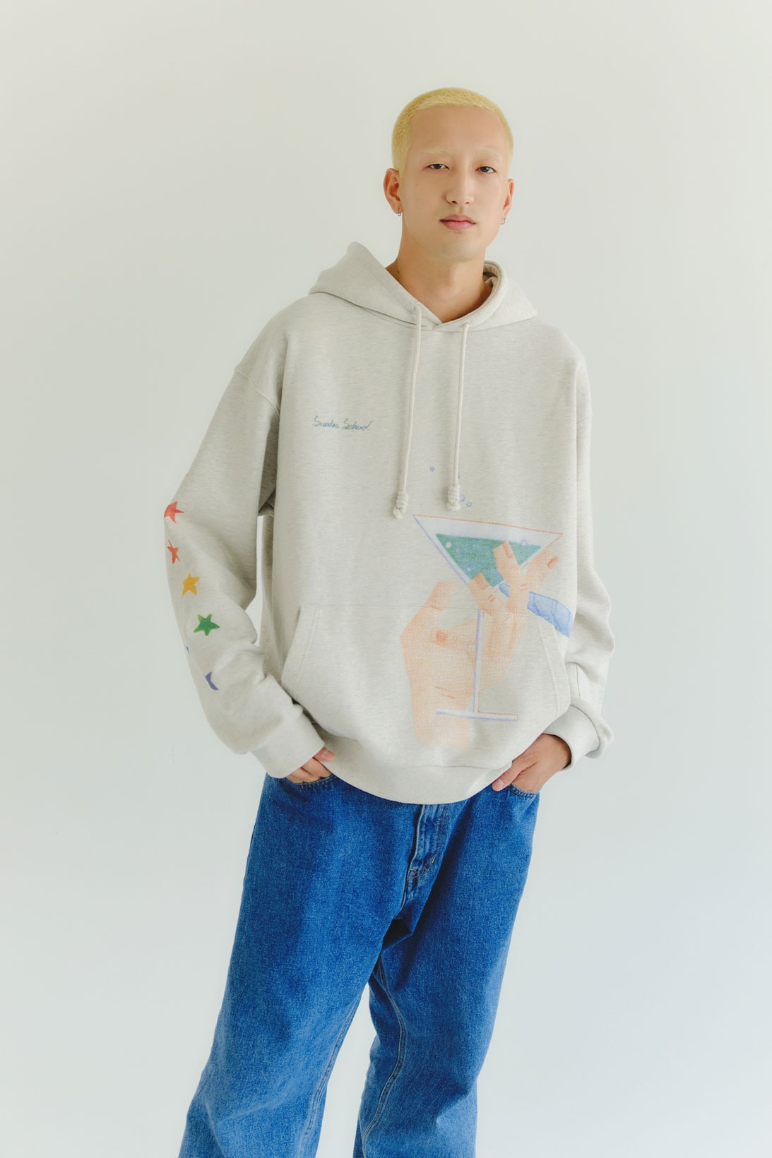 sundae school pre fall 2021 summer we drew collection graphic hoodie jeans