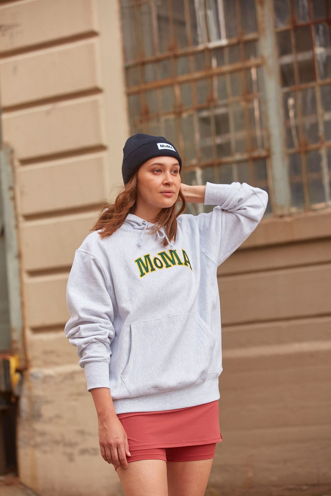 team moma logo hoodie skirt beanie