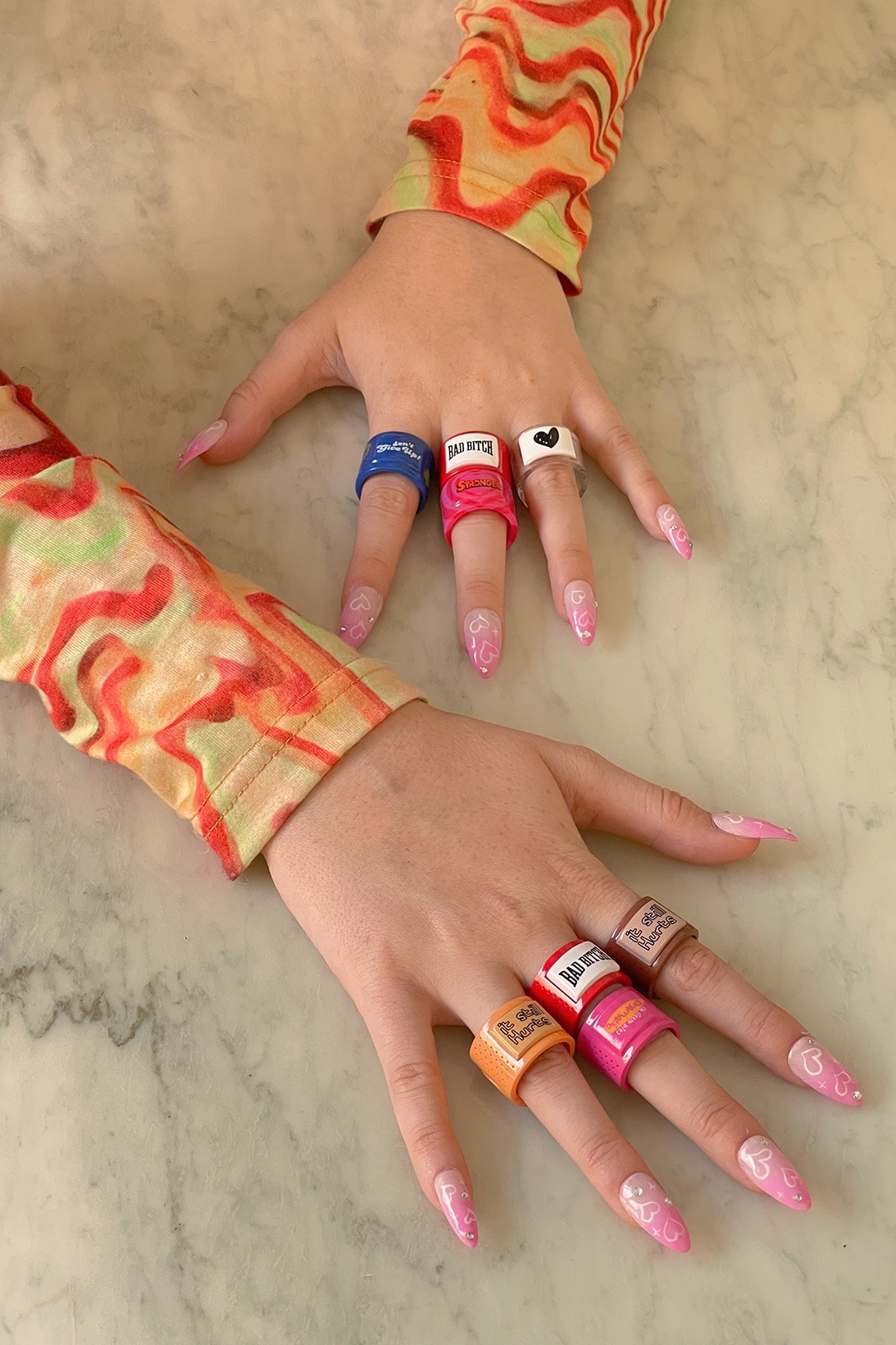 Urban Sophistication The Stronger Resin Rings Collection Jewelry Accessories Pink Blue Red White Yellow