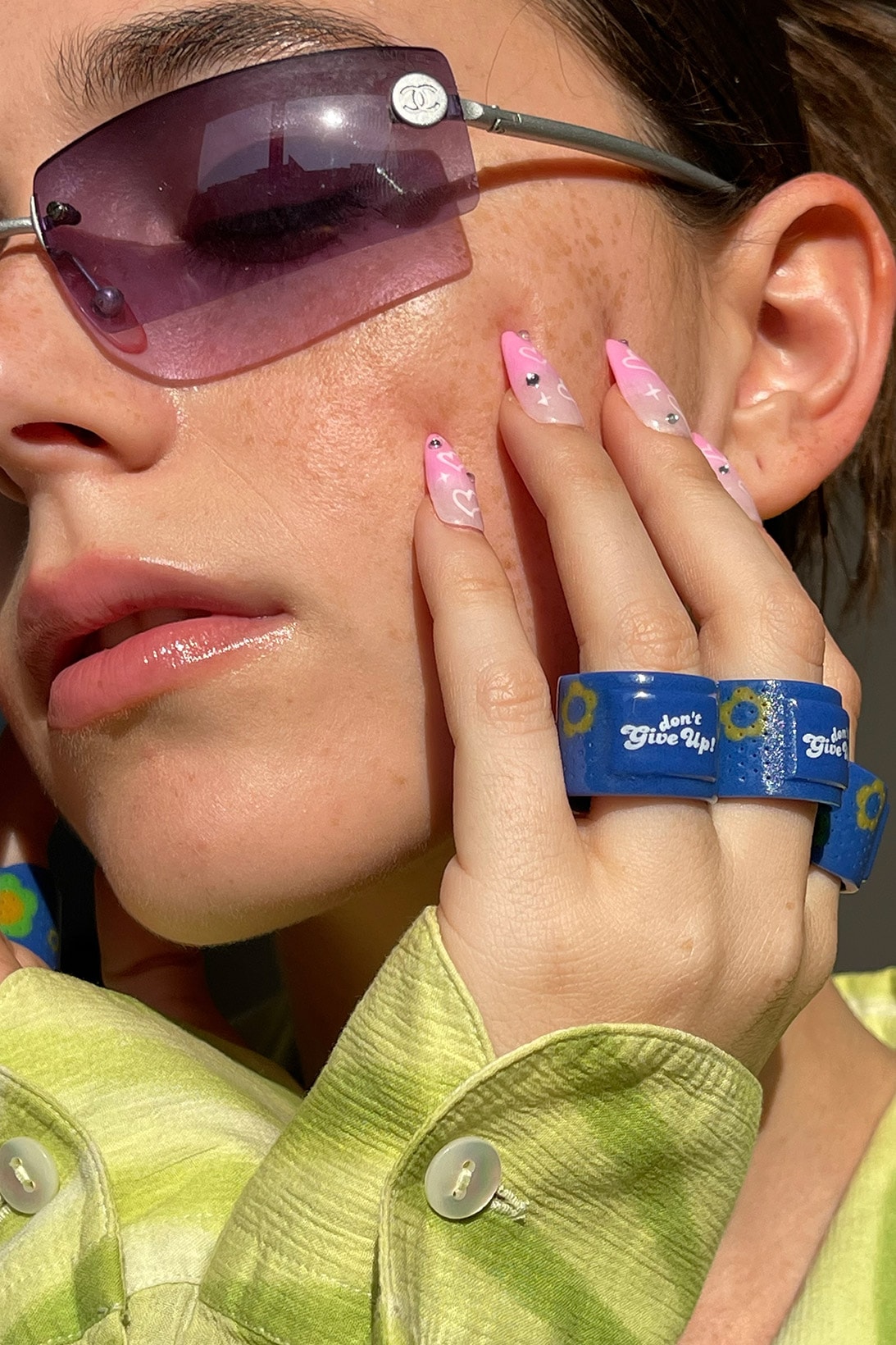 Urban Sophistication The Stronger Resin Rings Collection Jewelry Accessories blue Sunglasses shades