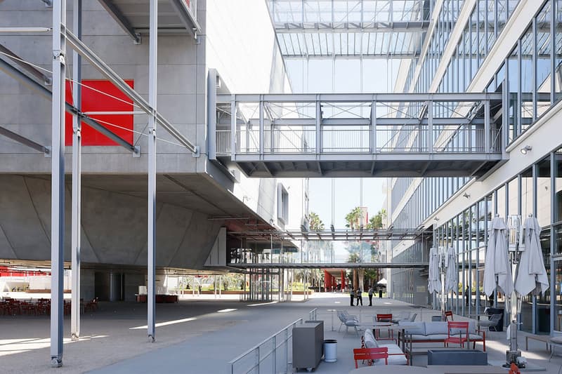 Academy Museum of Motion Pictures Building outdoor seating red chairs